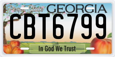 GA license plate CBT6799