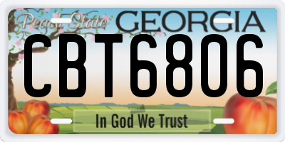 GA license plate CBT6806