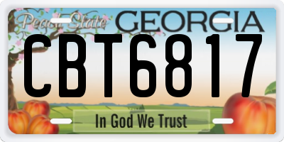 GA license plate CBT6817