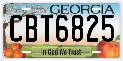 GA license plate CBT6825