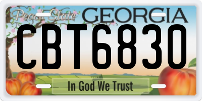 GA license plate CBT6830