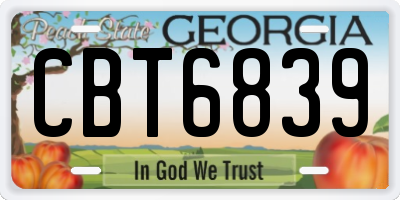 GA license plate CBT6839