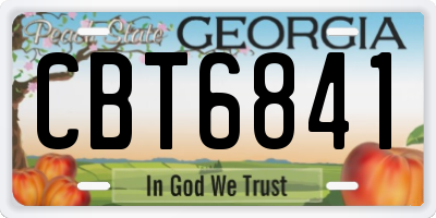 GA license plate CBT6841