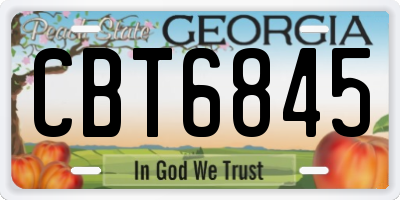 GA license plate CBT6845