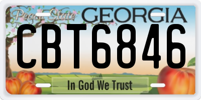 GA license plate CBT6846