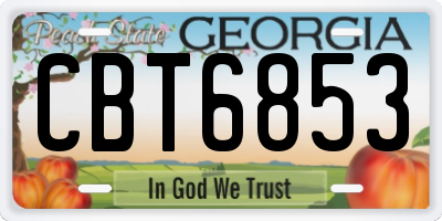 GA license plate CBT6853