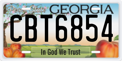 GA license plate CBT6854