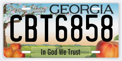 GA license plate CBT6858