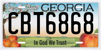 GA license plate CBT6868