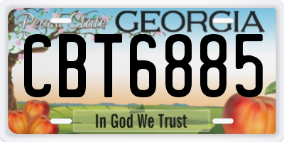 GA license plate CBT6885
