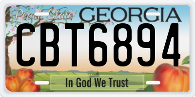 GA license plate CBT6894