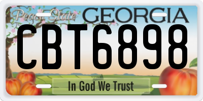 GA license plate CBT6898