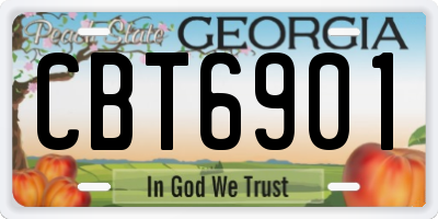GA license plate CBT6901