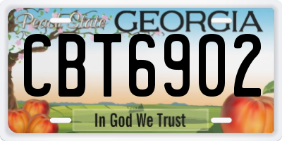 GA license plate CBT6902