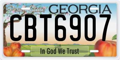 GA license plate CBT6907