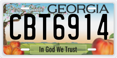 GA license plate CBT6914