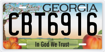 GA license plate CBT6916