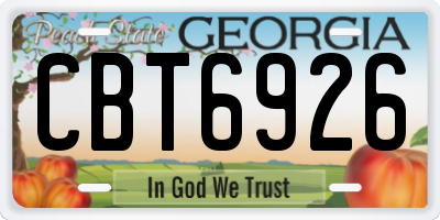 GA license plate CBT6926