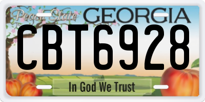 GA license plate CBT6928