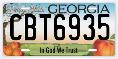 GA license plate CBT6935