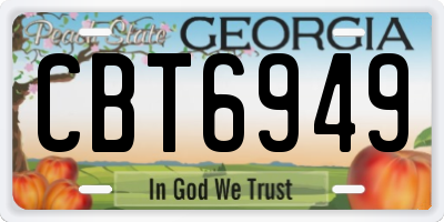GA license plate CBT6949