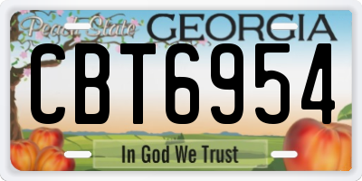 GA license plate CBT6954