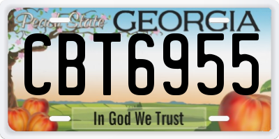 GA license plate CBT6955