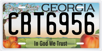 GA license plate CBT6956