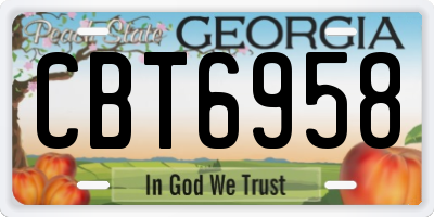 GA license plate CBT6958