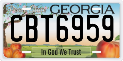 GA license plate CBT6959