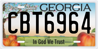 GA license plate CBT6964