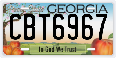 GA license plate CBT6967