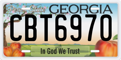 GA license plate CBT6970