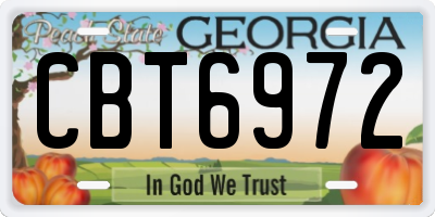 GA license plate CBT6972