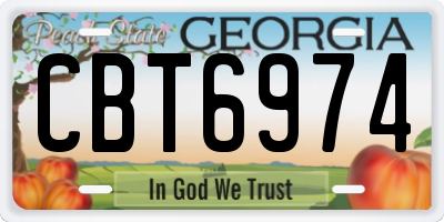 GA license plate CBT6974