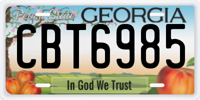 GA license plate CBT6985