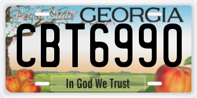 GA license plate CBT6990
