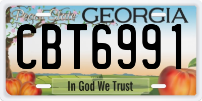 GA license plate CBT6991