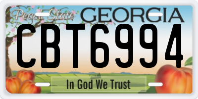 GA license plate CBT6994