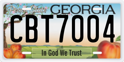 GA license plate CBT7004