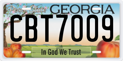 GA license plate CBT7009