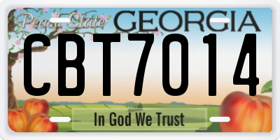 GA license plate CBT7014
