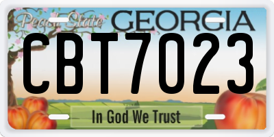 GA license plate CBT7023