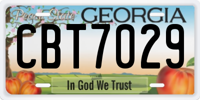 GA license plate CBT7029