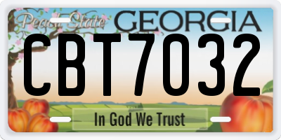 GA license plate CBT7032