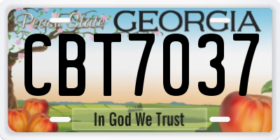 GA license plate CBT7037