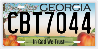 GA license plate CBT7044