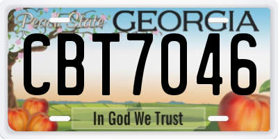 GA license plate CBT7046