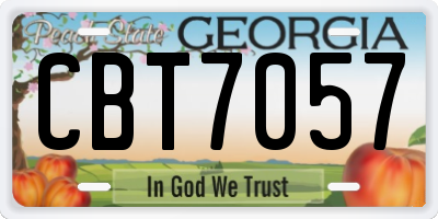 GA license plate CBT7057