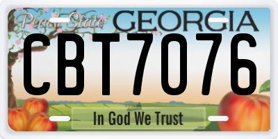 GA license plate CBT7076
